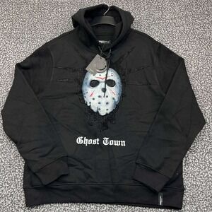Ghost Town Hoodie Men XXL Black Roku Studio Pullover Long Sleeve Cotton New 2XL